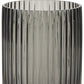 8" Black Cylinder Ribbed Glass Table Vase