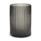 8" Black Cylinder Ribbed Glass Table Vase
