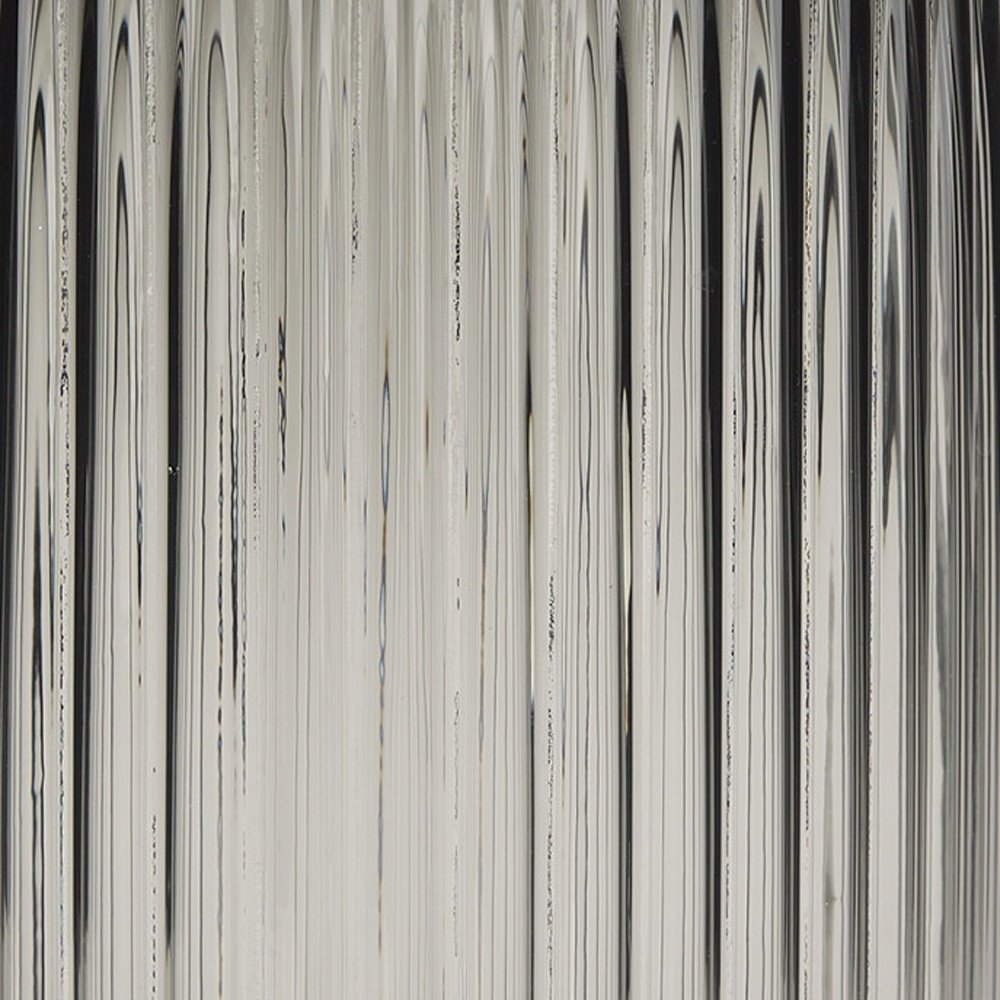 11" Black Cylinder Ribbed Glass Table Vase