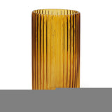 11" Amber Glass Ribbed Cylinder Table Vase