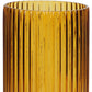 11" Amber Glass Ribbed Cylinder Table Vase