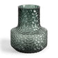 7" Green Faceted Glass Table Vase
