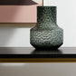 7" Green Faceted Glass Table Vase