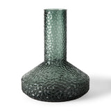 12" Green Faceted Glass Table Vase