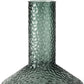 12" Green Faceted Glass Table Vase