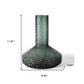12" Green Faceted Glass Table Vase