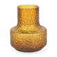 7" Amber Glass Faceted Table Vase