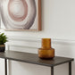 7" Amber Glass Faceted Table Vase