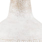 11" Off White And Natural Geometric Metal Cylinder Table Vase