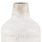 11" Off White And Natural Geometric Metal Cylinder Table Vase
