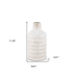 11" Off White And Natural Geometric Metal Cylinder Table Vase