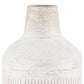 14" Off White And Natural Geometric Metal Cylinder Table Vase