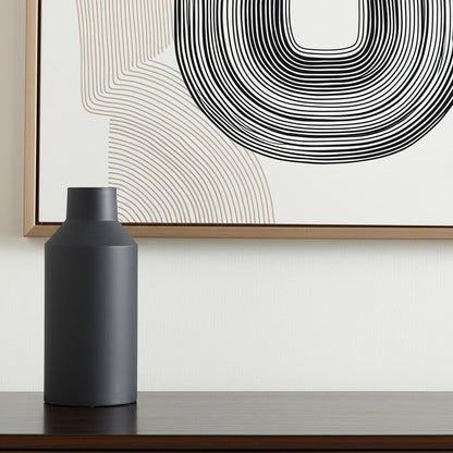 14" Black Metal Table Vase