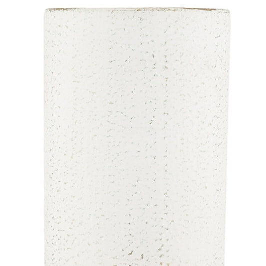 19" Off White And Gold Metal Cylinder Table Vase