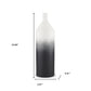 20" Black And White Ombre Metal Table Vase