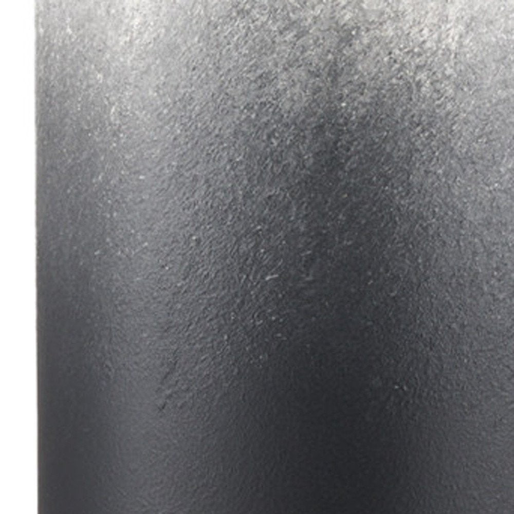 24" Black And White Ombre Metal Table Vase