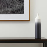 24" Black And White Ombre Metal Table Vase