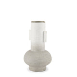 13" Off White And Gold Metal Table Vase