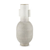 16" Off White And Gold Metal Table Vase