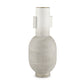 16" Off White And Gold Metal Table Vase