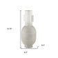 16" Off White And Gold Metal Table Vase