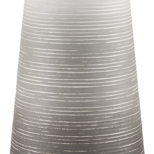 20" Gray And White Ombre Metal Table Vase
