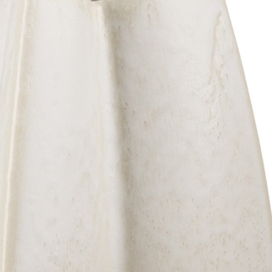 14" Cream And Beige Color Block Ceramic Table Vase