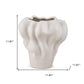 12" Cream Abstract Sculptural Ceramic Table Vase