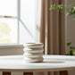 12" Cream Cylinder Ceramic Table Vase