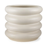 14" Cream Cylinder Ceramic Table Vase
