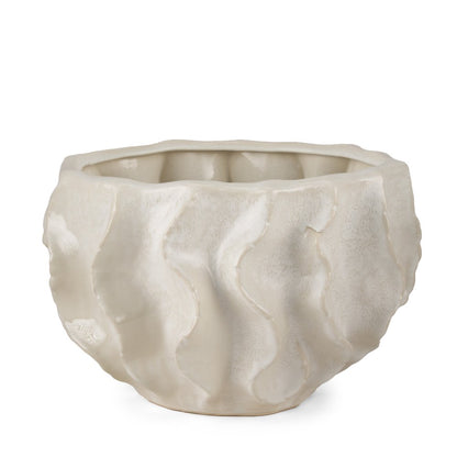 9" Cream Sculptural Ceramic Table Vase