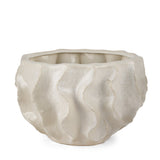 9" Cream Sculptural Ceramic Table Vase