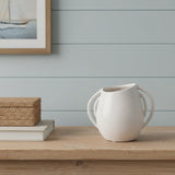 7" Cream Speckle Ceramic Amphora Table Vase