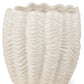 11" Cream Ceramic Sculptural Waves Table Vase