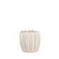 11" Cream Ceramic Sculptural Waves Table Vase