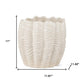 11" Cream Ceramic Sculptural Waves Table Vase