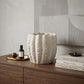 11" Cream Ceramic Sculptural Waves Table Vase