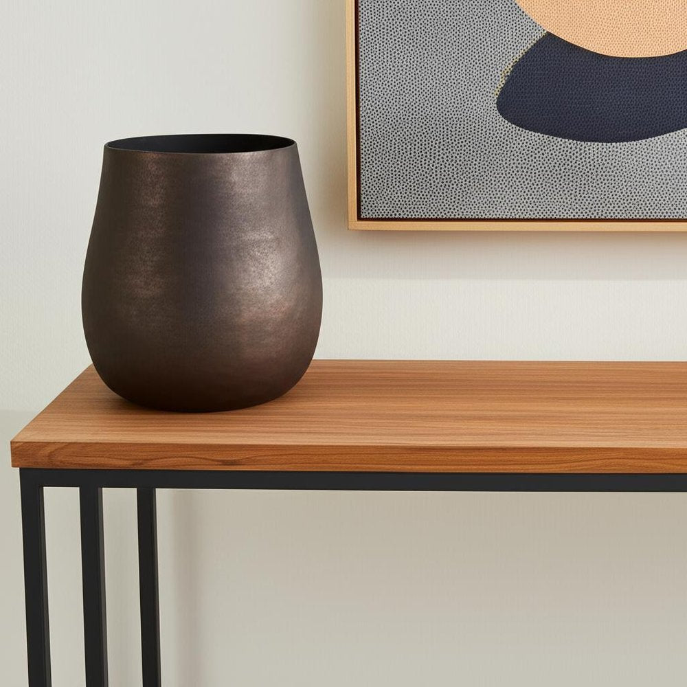 9" Antiqued Brass Aluminum Table Vase