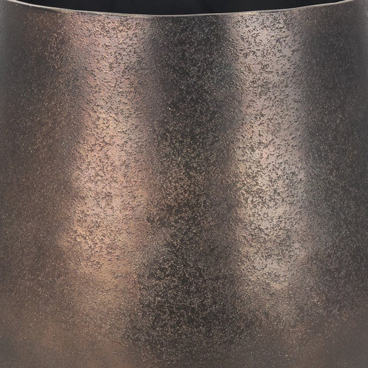 9" Antiqued Gold Aluminum Cylinder Table Vase