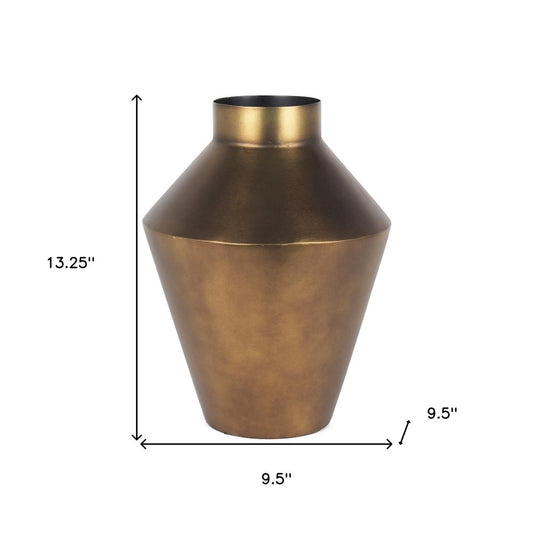 13" Antiqued Bronze Metal Table Vase