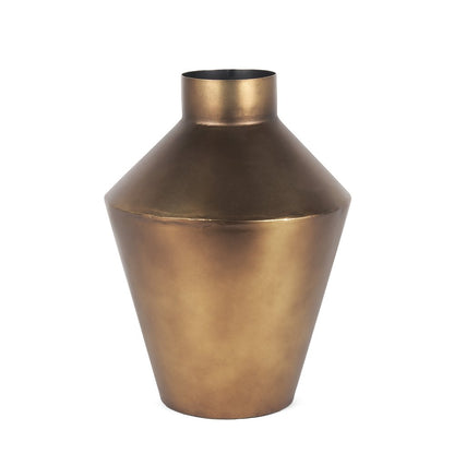 12" Antiqued Bronze Metal Trumpet Table Vase