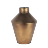 12" Antiqued Bronze Metal Trumpet Table Vase