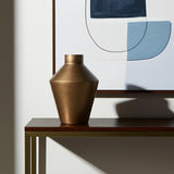 12" Antiqued Bronze Metal Trumpet Table Vase