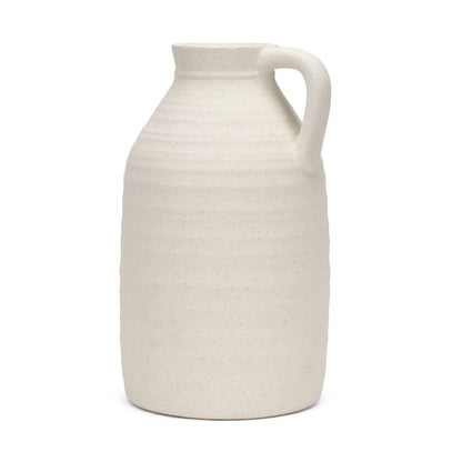 15" Off White Ceramic Jug Table Vase
