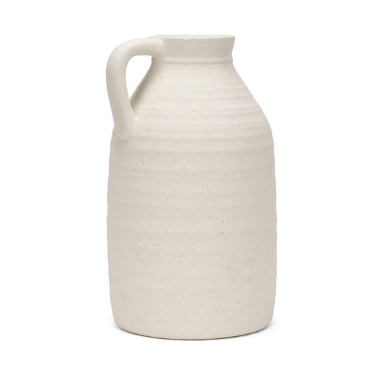 15" Off White Ceramic Jug Table Vase