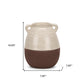 11" Brown And Cream Ceramic Amphora Table Vase