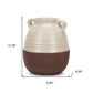 14" Brown And Cream Ceramic Amphora Table Vase