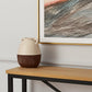 14" Brown And Cream Ceramic Amphora Table Vase
