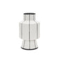 13" White And Black Striped Ceramic Cylinder Table Vase
