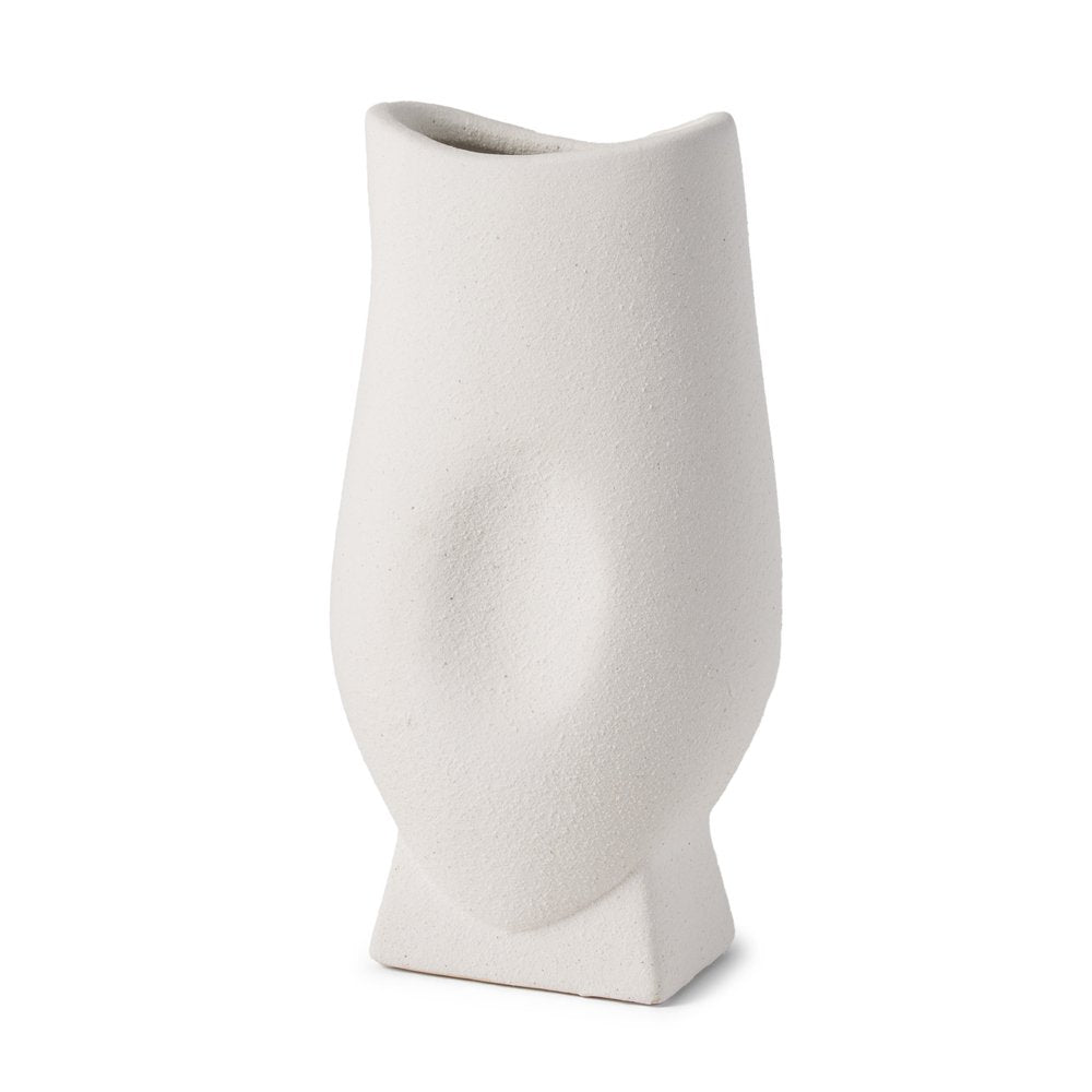 11" White Ceramic Sculptural Table Vase